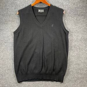 Cashmere Boutique Sweater Vest Men's Large Black 100% Cashmere Golf Casual